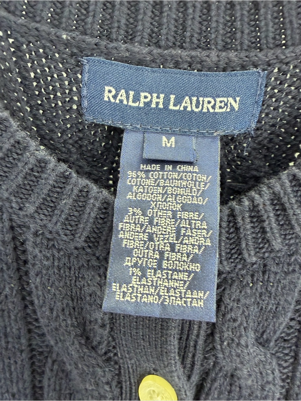 Ralph Lauren Girls Navy Cable Knit Short Sleeve Sweater Dress Medium - Picture 2 of 4